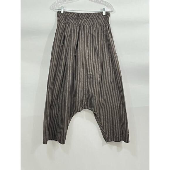 DRESS TO KILL Jane Mohr Sz 1 S Brown Stripe Drop Crotch Pants - Picture 4 of 6